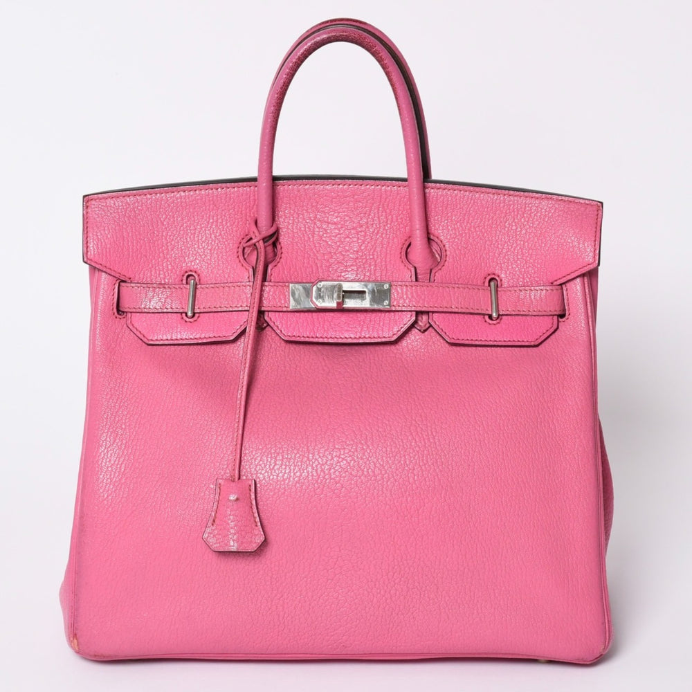Hermes HERMES Hautacroix 32 Handbag Chevre Fuchsia Pink Silver Hardware Ladies □I Stamp Used 4a002351
