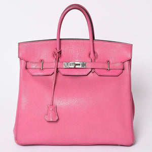 Hermes HERMES Hautacroix 32 Handbag Chevre Fuchsia Pink Silver Hardware Ladies □I Stamp Used 4a002351