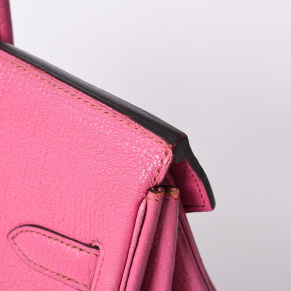 Hermes HERMES Hautacroix 32 Handbag Chevre Fuchsia Pink Silver Hardware Ladies □I Stamp Used 4a002351