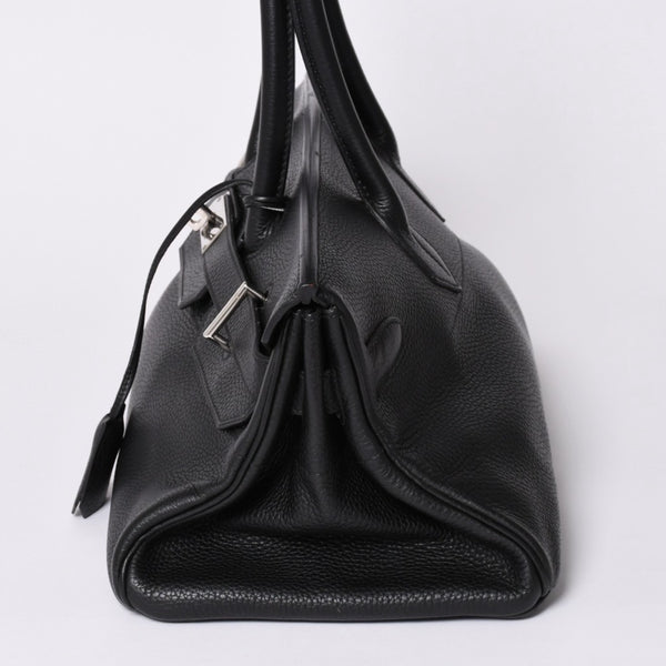 Mint condition HERMES Hermes Shoulder Birkin Taurillon Clemence leather ◻I-stamp, Gaultier era, black, silver hardware, pre-owned, 4a002350