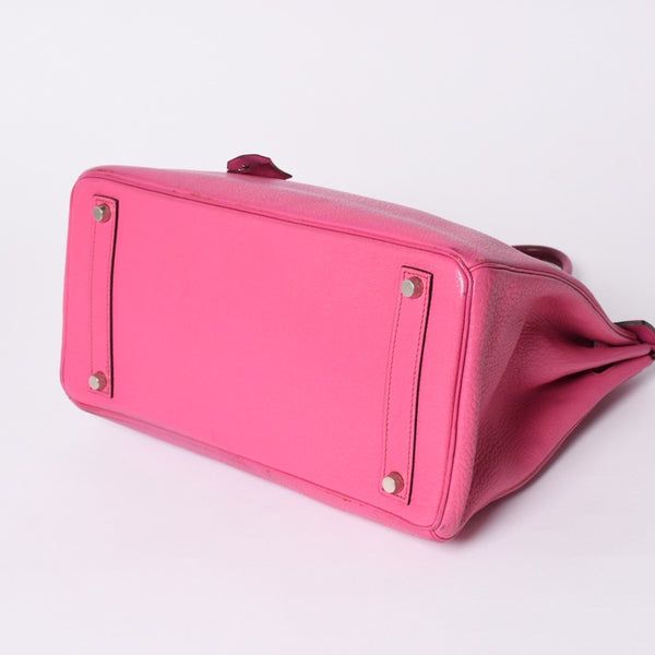Hermes HERMES Hautacroix 32 Handbag Chevre Fuchsia Pink Silver Hardware Ladies □I Stamp Used 4a002351