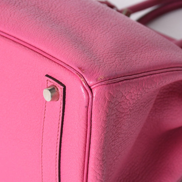 Hermes HERMES Hautacroix 32 Handbag Chevre Fuchsia Pink Silver Hardware Ladies □I Stamp Used 4a002351