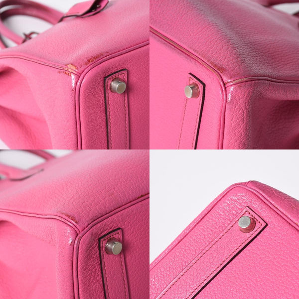 Hermes HERMES Hautacroix 32 Handbag Chevre Fuchsia Pink Silver Hardware Ladies □I Stamp Used 4a002351