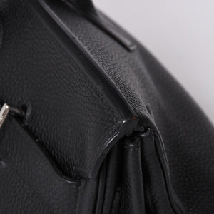 Mint condition HERMES Hermes Shoulder Birkin Taurillon Clemence leather ◻I-stamp, Gaultier era, black, silver hardware, pre-owned, 4a002350