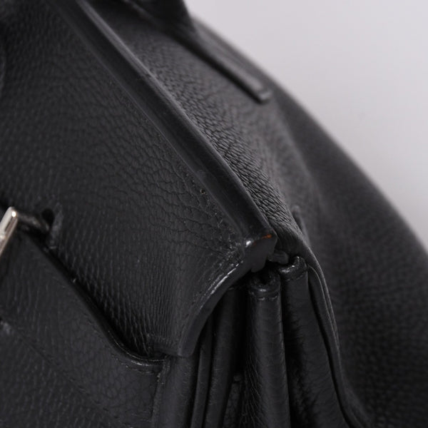 Mint condition HERMES Hermes Shoulder Birkin Taurillon Clemence leather ◻I-stamp, Gaultier era, black, silver hardware, pre-owned, 4a002350