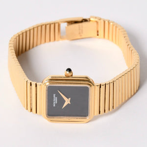 極美品 PATEK PHILIPPE パテックフィッリップ 腕時計 手巻き ゴンドーロ オニキス文字盤 重量約67.7g 18KYG ケース幅22mm 中古 4a002538