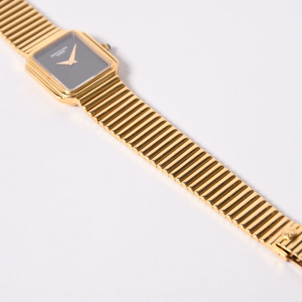 極美品 PATEK PHILIPPE パテックフィッリップ 腕時計 手巻き ゴンドーロ オニキス文字盤 重量約67.7g 18KYG ケース幅22mm 中古 4a002538