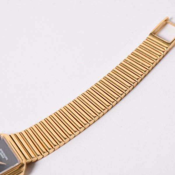 極美品 PATEK PHILIPPE パテックフィッリップ 腕時計 手巻き ゴンドーロ オニキス文字盤 重量約67.7g 18KYG ケース幅22mm 中古 4a002538