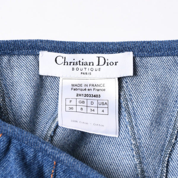 Very Good Condition Christian Dior Denim Skirt Mermaid Silhouette Denim Fabric Very Good Condition Christian Dior Denim Skirt Mermaid Silhouette Denim Fabric Indigo Flare Blue Galliano Period Orange Stitch Used 4a001960Digo Flare Blue Used 4a001960
