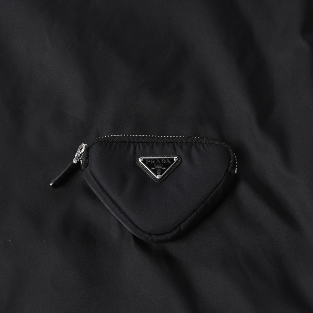 Very Good Condition PRADA Re-nylon Pouch Sleeveless Dress Triangle Logo Metal Pouch Sleeveless A-line Silhouette Used 4a001964