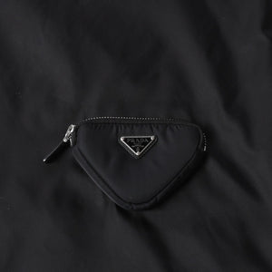 極美品 PRADA プラダ Re-nylon ポーチ付き ノースリーブワンピーストライアングルロゴ メタル ポーチ ノースリーブ Aラインシルエット 中古 4a001964