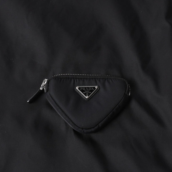 極美品 PRADA プラダ Re-nylon ポーチ付き ノースリーブワンピーストライアングルロゴ メタル ポーチ ノースリーブ Aラインシルエット 中古 4a001964