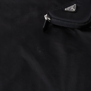 極美品 PRADA プラダ Re-nylon ポーチ付き ノースリーブワンピーストライアングルロゴ メタル ポーチ ノースリーブ Aラインシルエット 中古 4a001964