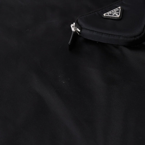 極美品 PRADA プラダ Re-nylon ポーチ付き ノースリーブワンピーストライアングルロゴ メタル ポーチ ノースリーブ Aラインシルエット 中古 4a001964