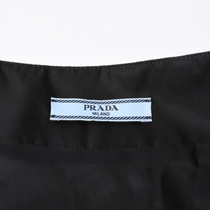極美品 PRADA プラダ Re-nylon ポーチ付き ノースリーブワンピーストライアングルロゴ メタル ポーチ ノースリーブ Aラインシルエット 中古 4a001964