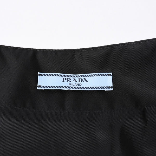 極美品 PRADA プラダ Re-nylon ポーチ付き ノースリーブワンピーストライアングルロゴ メタル ポーチ ノースリーブ Aラインシルエット 中古 4a001964