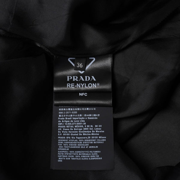 極美品 PRADA プラダ Re-nylon ポーチ付き ノースリーブワンピーストライアングルロゴ メタル ポーチ ノースリーブ Aラインシルエット 中古 4a001964