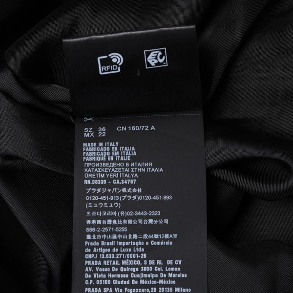 極美品 PRADA プラダ Re-nylon ポーチ付き ノースリーブワンピーストライアングルロゴ メタル ポーチ ノースリーブ Aラインシルエット 中古 4a001964