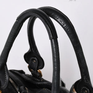 Chloe Handbag Paddington One Shoulder Bag Black Leather B19FG0 Gold Hardware Good Condition Used 4a001928