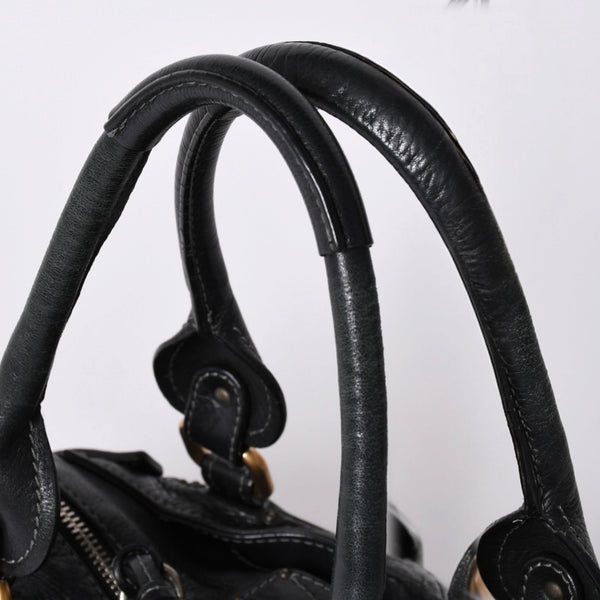 Chloe Handbag Paddington One Shoulder Bag Black Leather B19FG0 Gold Hardware Good Condition Used 4a001928