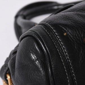 Chloe Handbag Paddington One Shoulder Bag Black Leather B19FG0 Gold Hardware Good Condition Used 4a001928