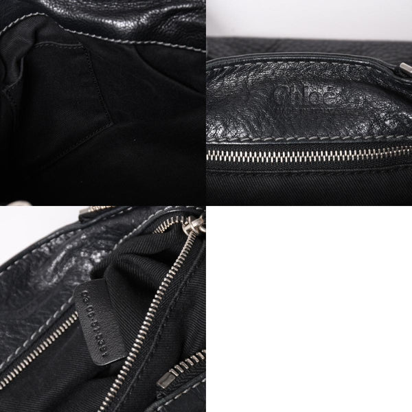 Chloe Handbag Paddington One Shoulder Bag Black Leather B19FG0 Gold Hardware Good Condition Used 4a001928