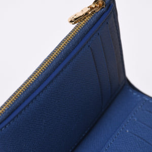 Like new Louis Vuitton trifold wallet monogram denim portefeuille Victorine M13212 blue denim reprint new model used 4a001935