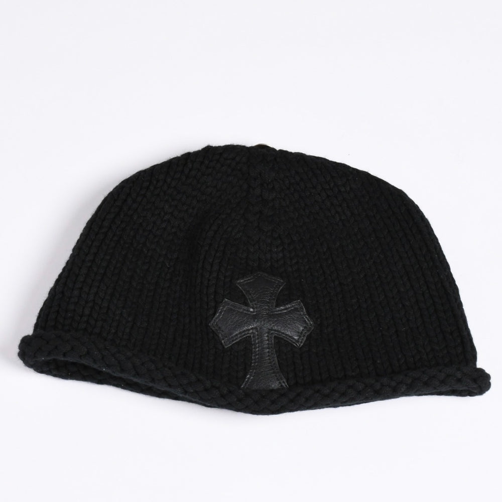 Very Good Condition CHROME HEARTS BEANIE CASH CH CROSS CH Cross Beanie Knit Cap Cross Patch Cashmere Used 4a002357