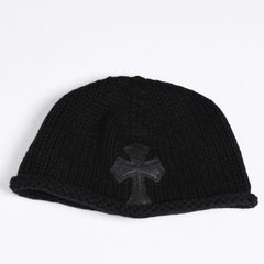 Very Good Condition CHROME HEARTS BEANIE CASH CH CROSS CH Cross Beanie Knit Cap Cross Patch Cashmere Used 4a002357