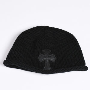 Very Good Condition CHROME HEARTS BEANIE CASH CH CROSS CH Cross Beanie Knit Cap Cross Patch Cashmere Used 4a002357