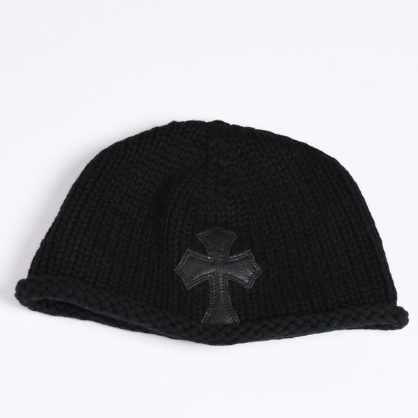 Very Good Condition CHROME HEARTS BEANIE CASH CH CROSS CH Cross Beanie Knit Cap Cross Patch Cashmere Used 4a002357