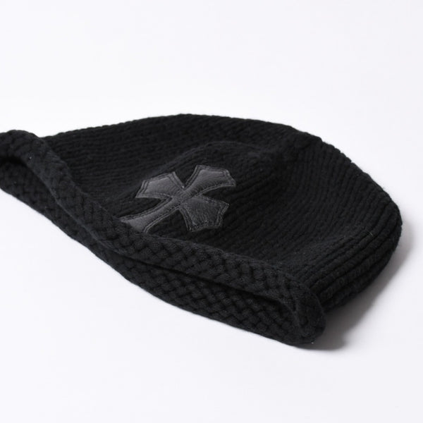 Very Good Condition CHROME HEARTS BEANIE CASH CH CROSS CH Cross Beanie Knit Cap Cross Patch Cashmere Used 4a002357