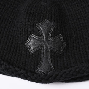 Very Good Condition CHROME HEARTS BEANIE CASH CH CROSS CH Cross Beanie Knit Cap Cross Patch Cashmere Used 4a002357