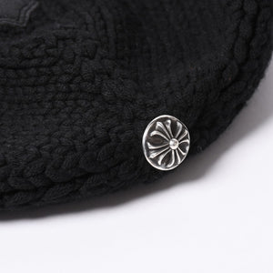 Very Good Condition CHROME HEARTS BEANIE CASH CH CROSS CH Cross Beanie Knit Cap Cross Patch Cashmere Used 4a002357
