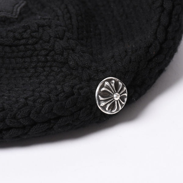 Very Good Condition CHROME HEARTS BEANIE CASH CH CROSS CH Cross Beanie Knit Cap Cross Patch Cashmere Used 4a002357
