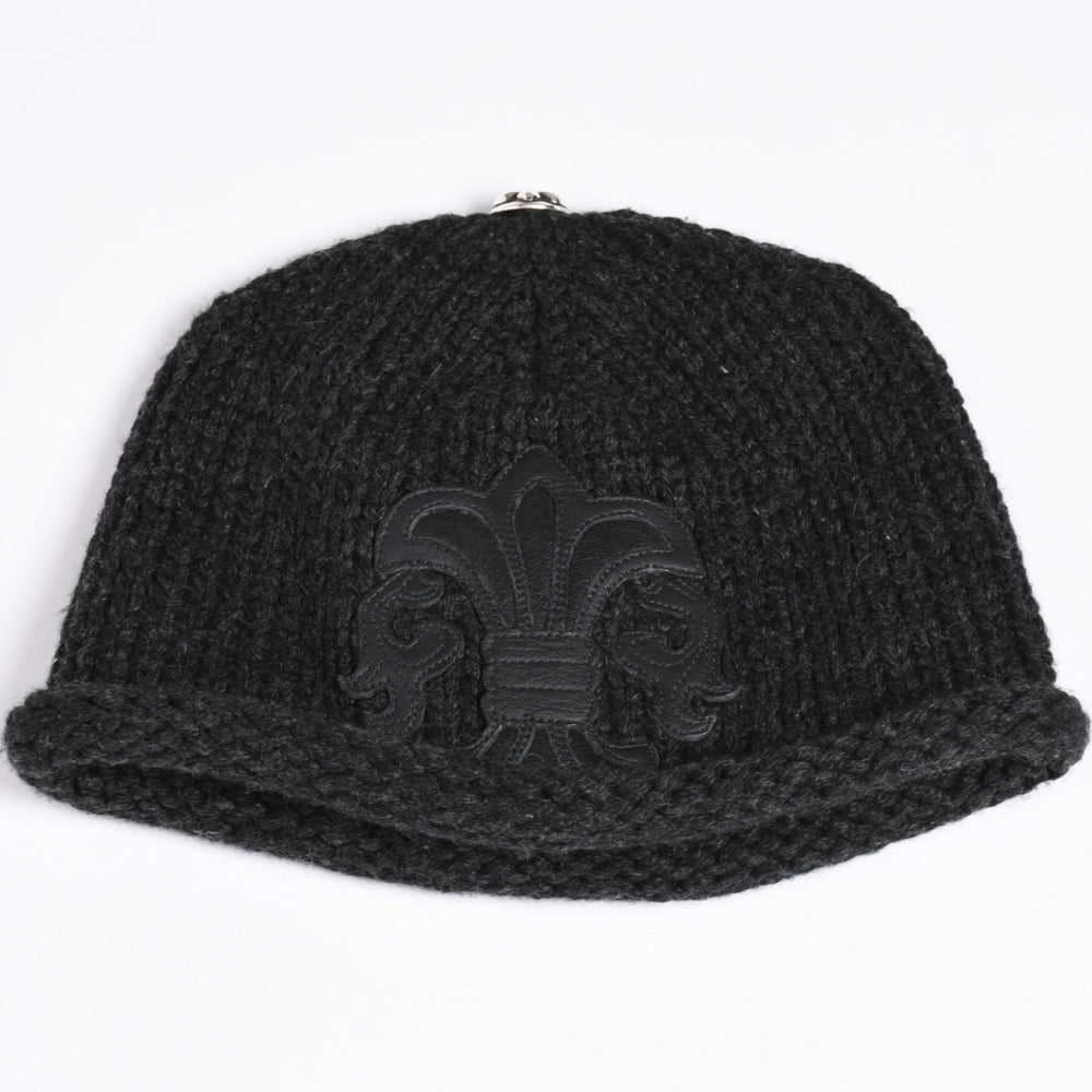New Unused CHROME HEARTS BEANIE CASH BS FLARE BS Flare Patch Beanie Cross Ball Cashmere Silver 925 Used 4a002359