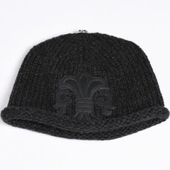 New Unused CHROME HEARTS BEANIE CASH BS FLARE BS Flare Patch Beanie Cross Ball Cashmere Silver 925 Used 4a002359