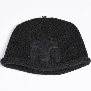New Unused CHROME HEARTS BEANIE CASH BS FLARE BS Flare Patch Beanie Cross Ball Cashmere Silver 925 Used 4a002359