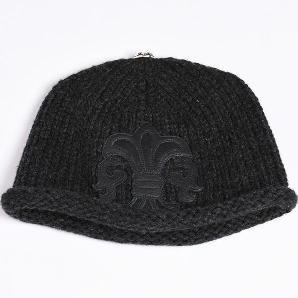New Unused CHROME HEARTS BEANIE CASH BS FLARE BS Flare Patch Beanie Cross Ball Cashmere Silver 925 Used 4a002359