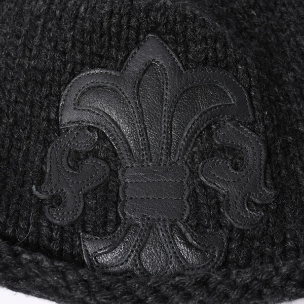 New Unused CHROME HEARTS BEANIE CASH BS FLARE BS Flare Patch Beanie Cross Ball Cashmere Silver 925 Used 4a002359