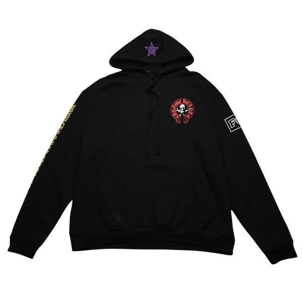 極美品 CHROME HEARTS クロムハーツ FOTI フォティ HARRIS TEETER ハリスティーター プルオーバーフーディー サイズXL ブラック 中古 4a002367