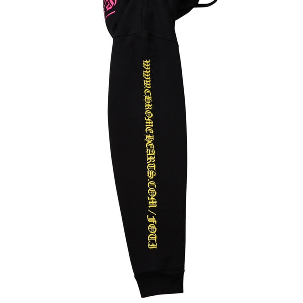 極美品 CHROME HEARTS クロムハーツ FOTI フォティ HARRIS TEETER ハリスティーター プルオーバーフーディー サイズXL ブラック 中古 4a002367