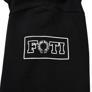 極美品 CHROME HEARTS クロムハーツ FOTI フォティ HARRIS TEETER ハリスティーター プルオーバーフーディー サイズXL ブラック 中古 4a002367