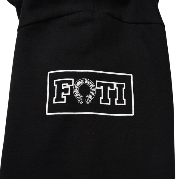 極美品 CHROME HEARTS クロムハーツ FOTI フォティ HARRIS TEETER ハリスティーター プルオーバーフーディー サイズXL ブラック 中古 4a002367