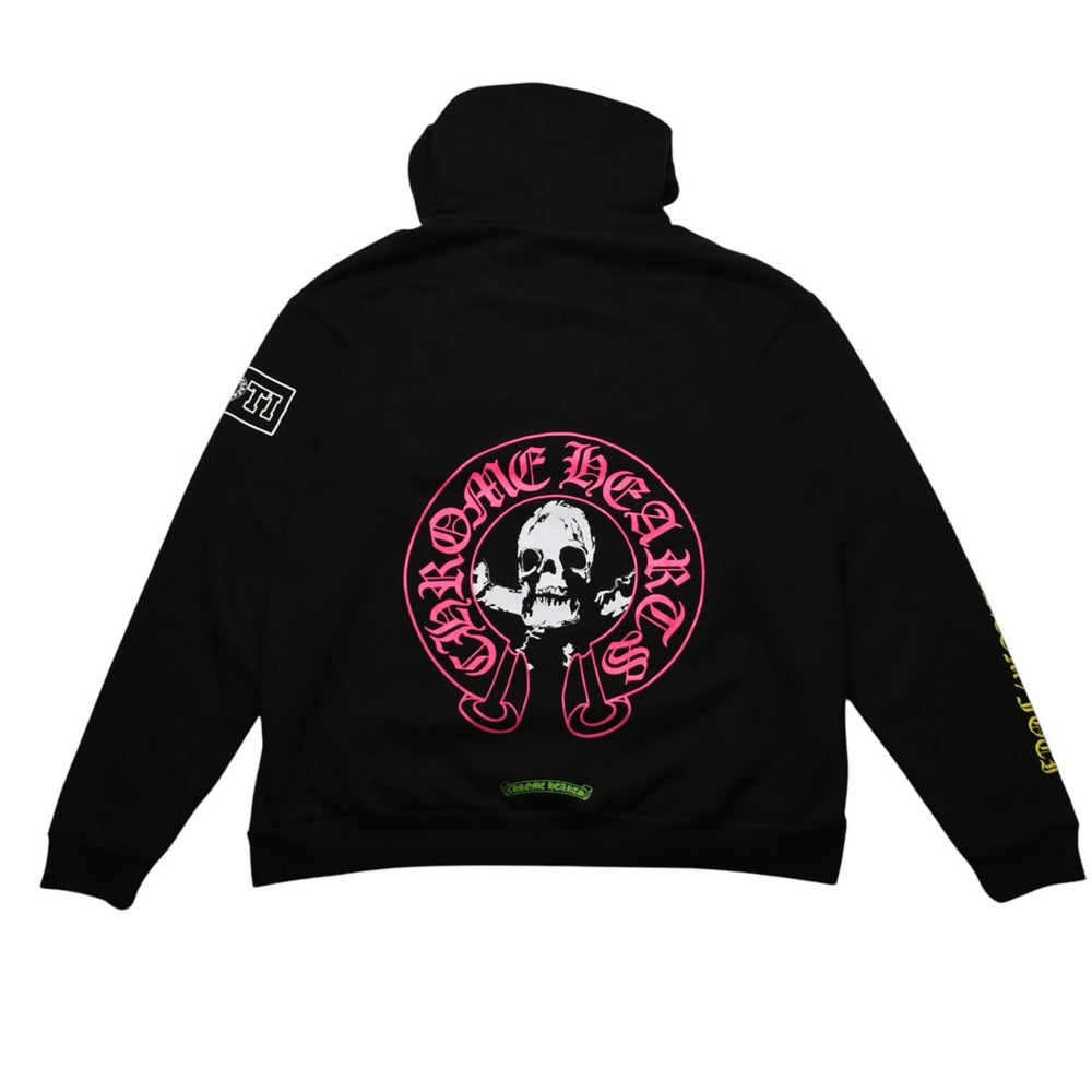 極美品 CHROME HEARTS クロムハーツ FOTI フォティ HARRIS TEETER ハリスティーター プルオーバーフーディー サイズXL ブラック 中古 4a002367