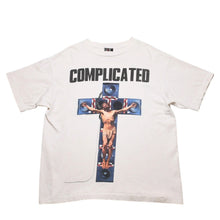Load image into Gallery viewer, 新品未使用 SAINT MICHAEL セントマイケル COMPLICATED 半袖Tシャツ サイズXL SAMPLE サンプル品 ジーザス ホワイト 中古 4a002172
