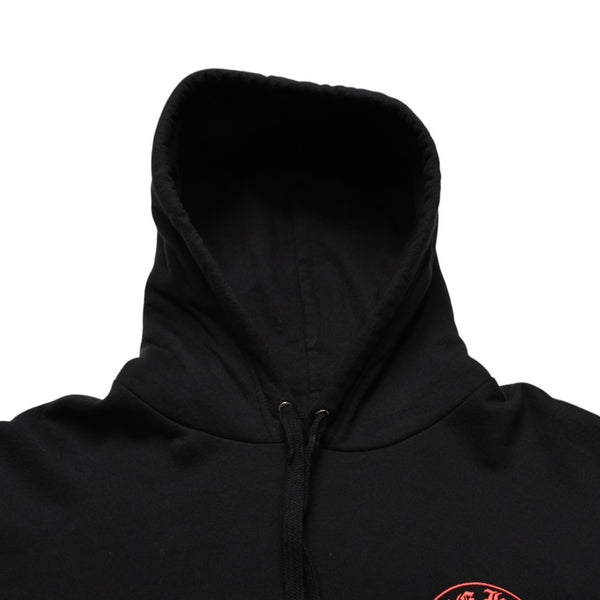 極美品 CHROME HEARTS クロムハーツ FOTI フォティ HARRIS TEETER ハリスティーター プルオーバーフーディー サイズXL ブラック 中古 4a002367
