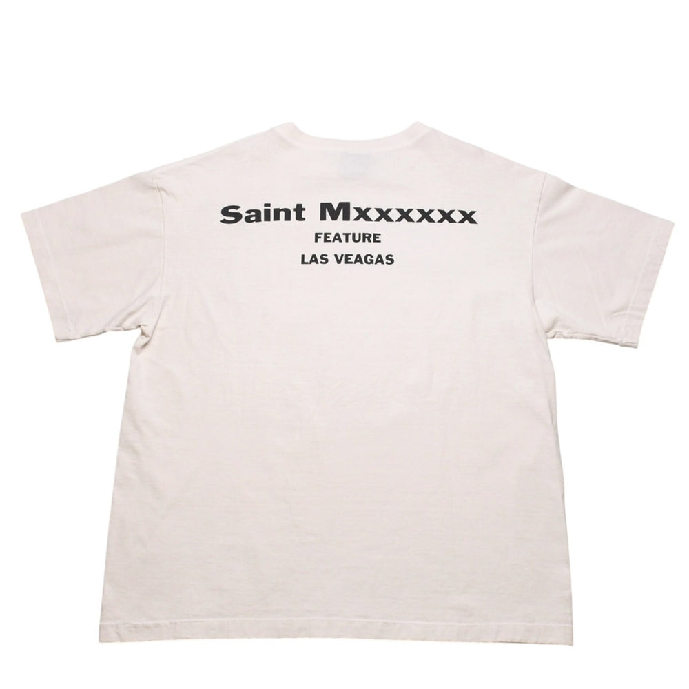 New and unused SAINT MICHAEL Saint Michael BOWL LVIII SAINT Short sleeve T-shirt Size XL SAMPLE Sample item White Red Used 4a002175