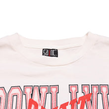Load image into Gallery viewer, 新品未使用 SAINT MICHAEL セントマイケル BOWL LVIII SAINT 半袖Tシャツ サイズXL SAMPLE サンプル品 ホワイト レッド 中古 4a002175