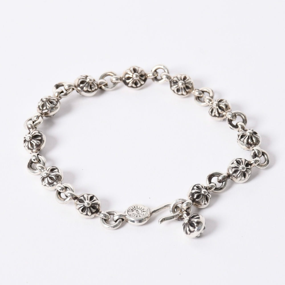 新品未使用 CHROME HEARTS クロムハーツ #1 CROSSBALL #1 クロスボール ブレスレット 重量約53.66g 1991/.925刻印 12LINK 中古 4a002369